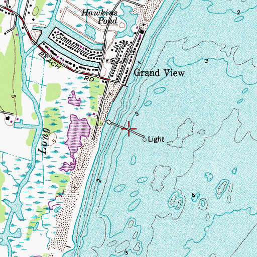 Topographic Map of Grandview Fishing Pier, VA