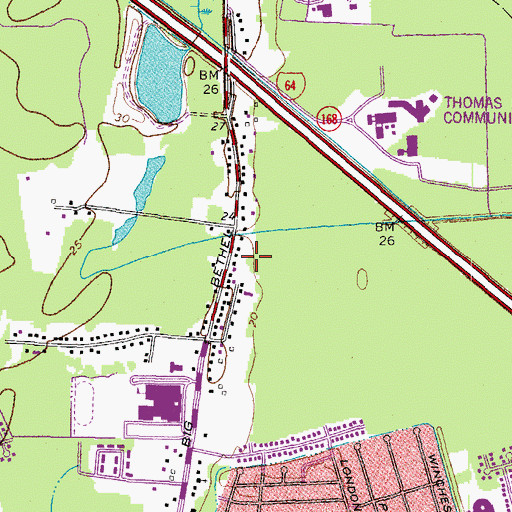 Topographic Map of Hampton Woods Plaza Shopping Center, VA