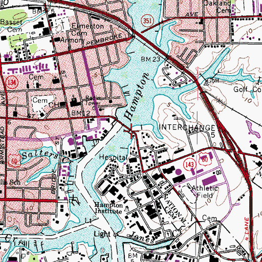 Topographic Map of Joys Marina, VA