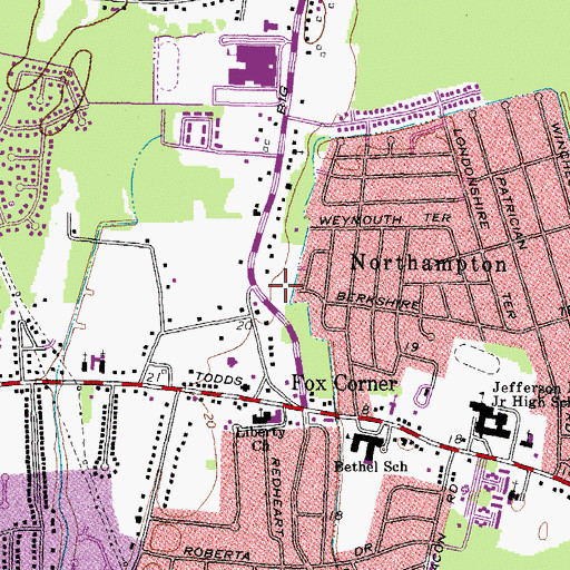 Topographic Map of Pavilion Square Shopping Center, VA