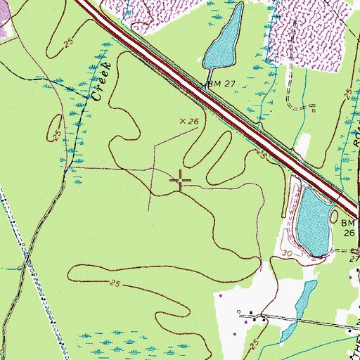 Topographic Map of Sandy Bottom Nature Park, VA