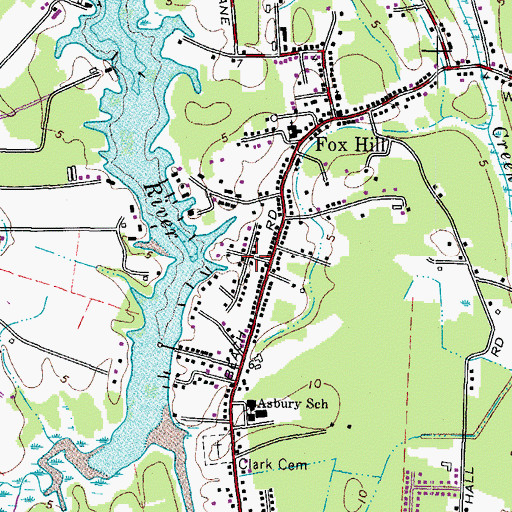 Topographic Map of Edgewater, VA