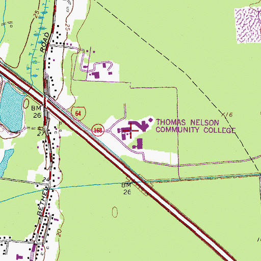 Topographic Map of Diggs Hall, VA
