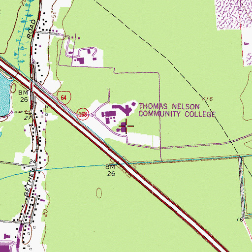 Topographic Map of Hastings Hall, VA
