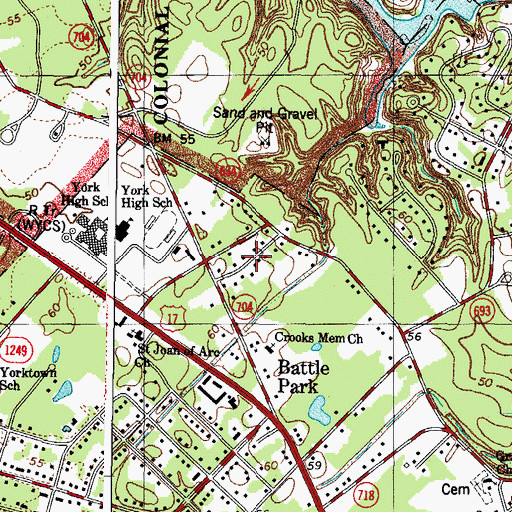 Topographic Map of Nelson Heights, VA