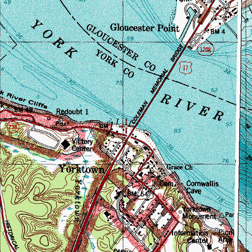 Topographic Map of Watermen's Museum, VA