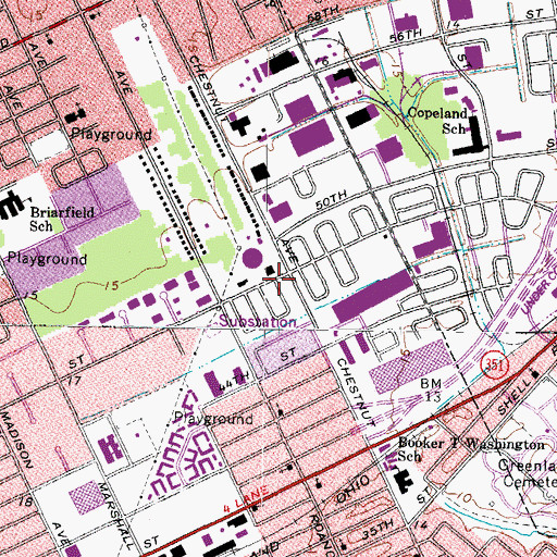Topographic Map of Newport News Industrial Park, VA