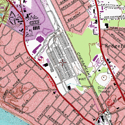 Topographic Map of Camp Morrison Industrial Park, VA