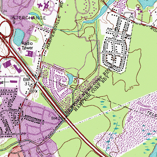 Topographic Map of Beechlake Park, VA