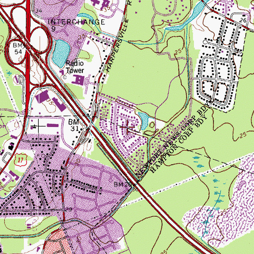 Topographic Map of Swansea Manor, VA