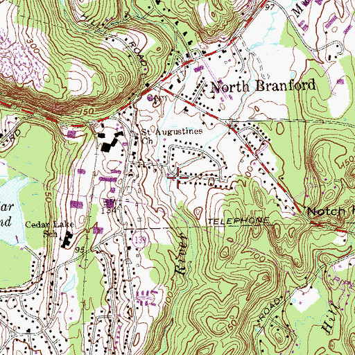 Topographic Map of Munger Brook, CT