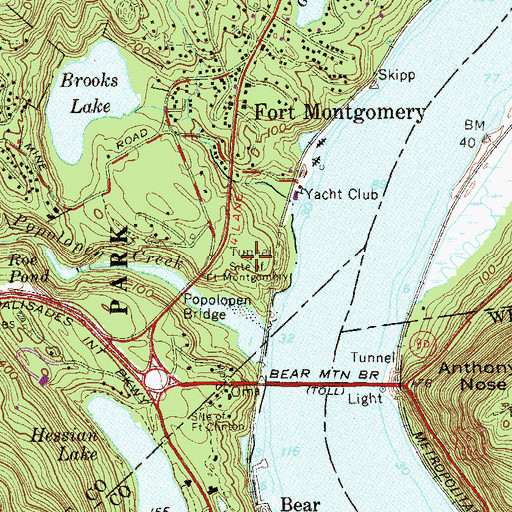 Topographic Map of Fort Montgomery (historical), NY