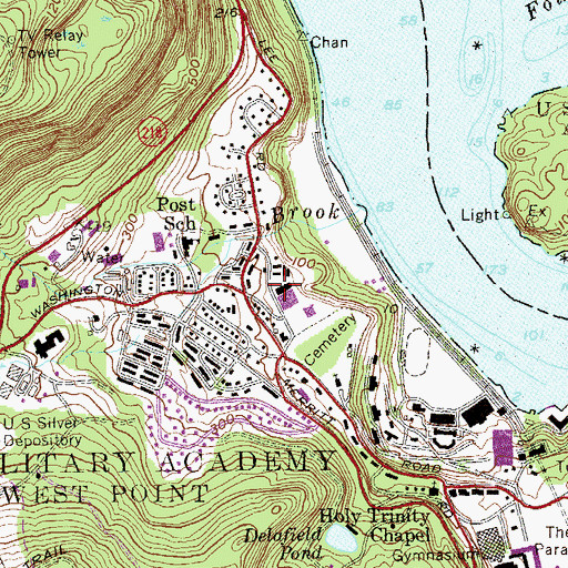Topographic Map of Artillery Garden (historical), NY
