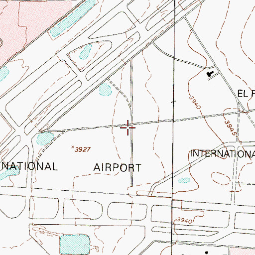 Topographic Map of El Paso Army Air Field (historical), TX