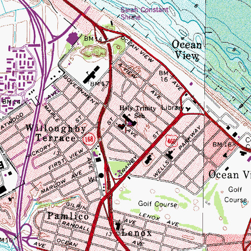 Topographic Map of Holy Trinity Catholic Church, VA