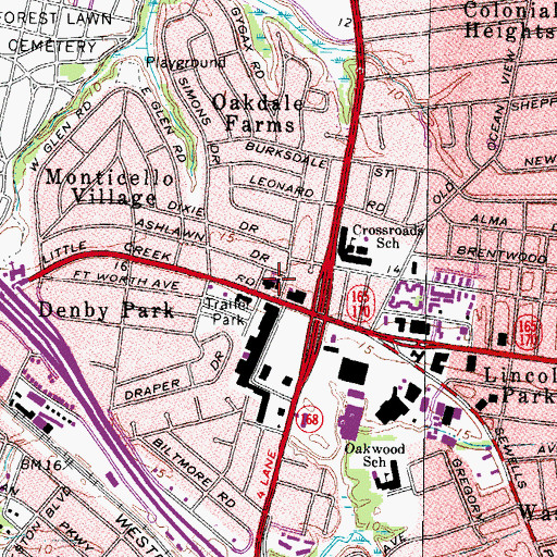 Topographic Map of Oakdale Presbyterian Church, VA