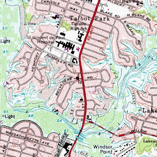 Topographic Map of Trinity Evangelical Lutheran Church, VA