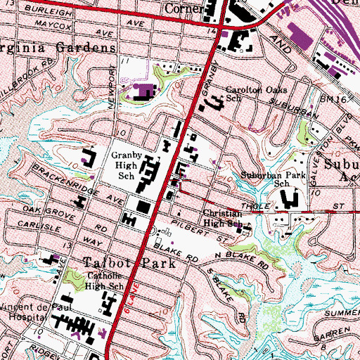 Topographic Map of Beth Messiah Synagogue, VA