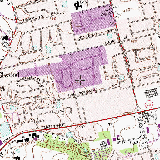 Topographic Map of Verleye Avenue Park, NY