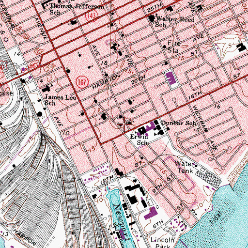Topographic Map of United Bibleway Temple, VA