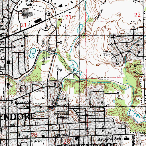 Topographic Map of Stafford Creek, IA