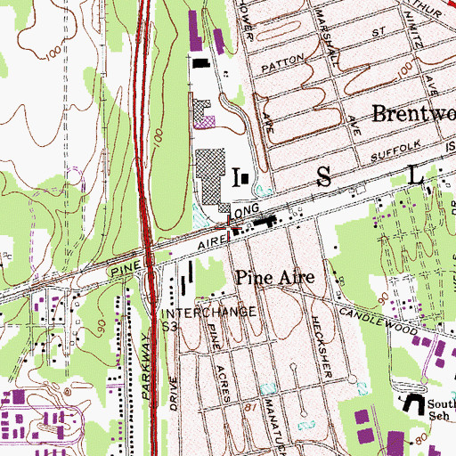 Topographic Map of Pineaire Station (historical), NY