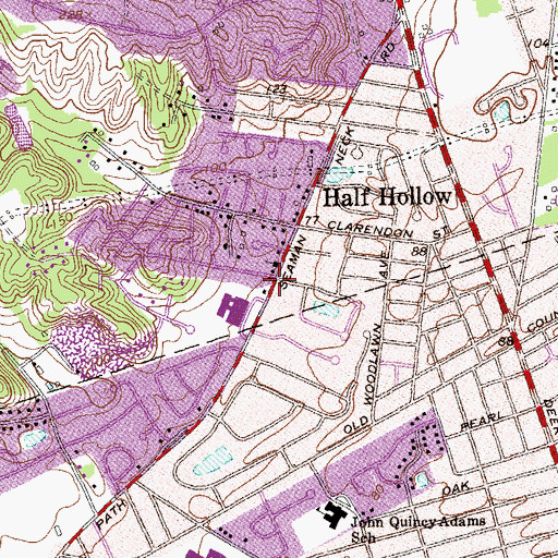 Topographic Map of District 16 School (historical), NY