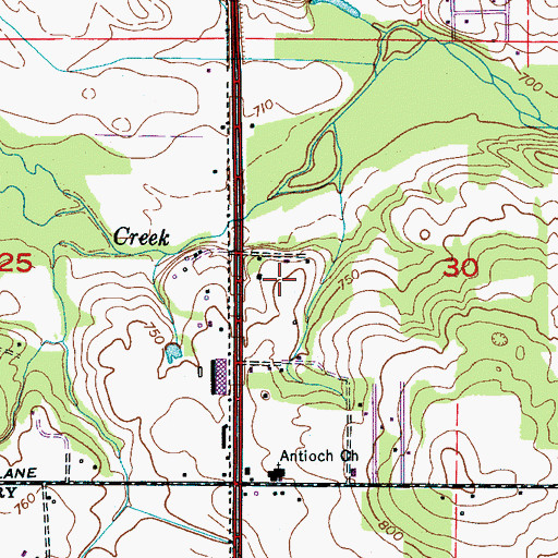 Topographic Map of Otey Cemetery, AL