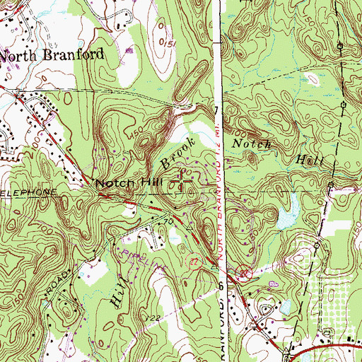 Topographic Map of Notch Hill, CT