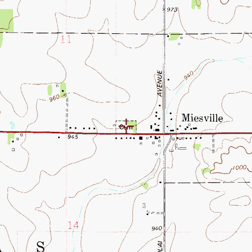 Topographic Map of Saint Joseph Catholic Cemetery, MN