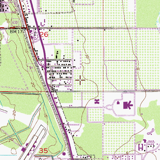 Topographic Map of HealthSouth Treasure Coast Rehabilitation Hospital, FL