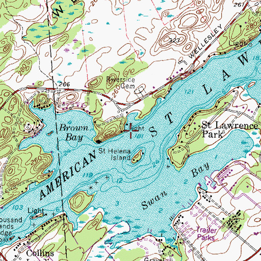 Topographic Map of Wells Island Lighthouse, NY