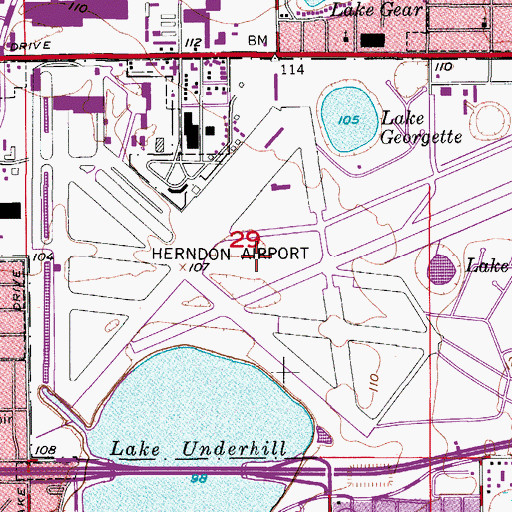 Topographic Map of Orlando Army Air Base (historical), FL