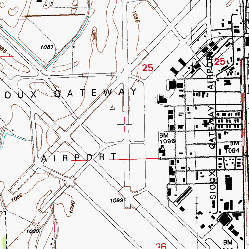 Topographic Map of Sioux City Army Air Base (historical), IA
