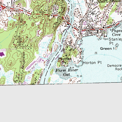 Topographic Map of Paynes Point, CT