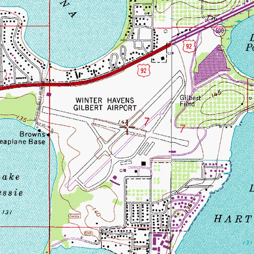 Topographic Map of Winter Haven Army Air Field (historical), FL