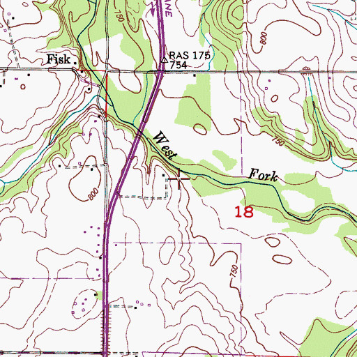 Topographic Map of McGehee Cemetery, AL