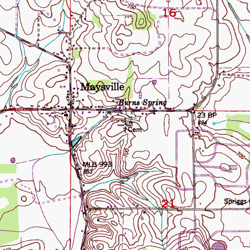 Topographic Map of Daniel-Lawler Cemetery, AL