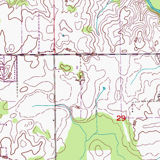 Topographic Map of Jeffries Cemetery, AL