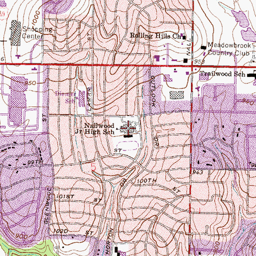 Topographic Map of Indian Woods Middle School, KS