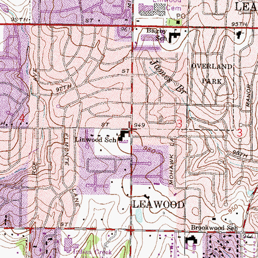 Topographic Map of Village Presbyterian Church Education Center, KS
