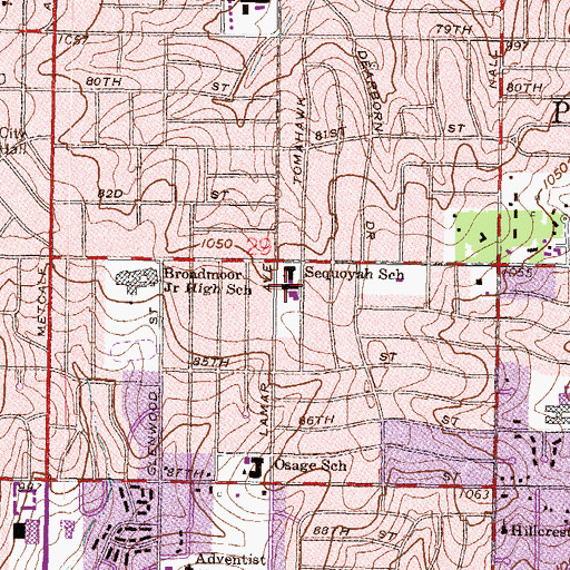 Topographic Map of Vineyard Christian Fellowship of Kansas City, KS