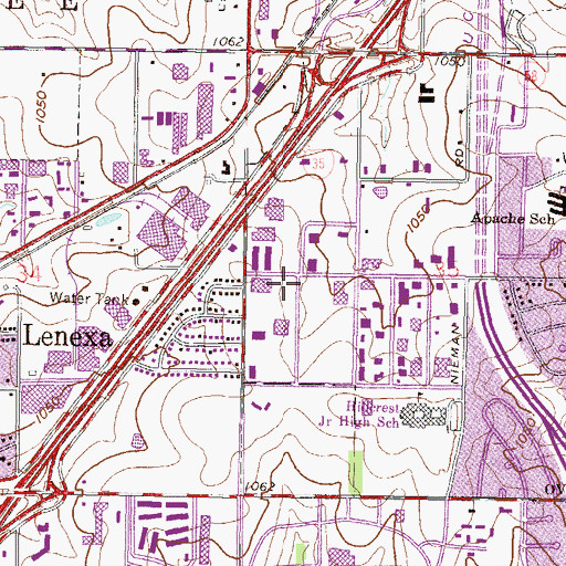 Topographic Map of West Hills Community Church, KS