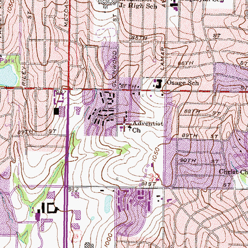 Topographic Map of Seventh Day Adventist Church, KS