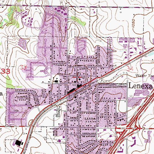 Topographic Map of Salem Lutheran Church, KS