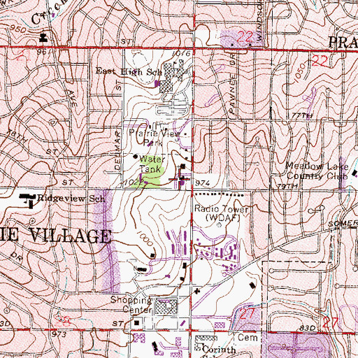 Topographic Map of Reorganized Church of Latter Day Saints, KS