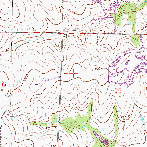 Topographic Map of Oak Hills Presbyterian Church, KS