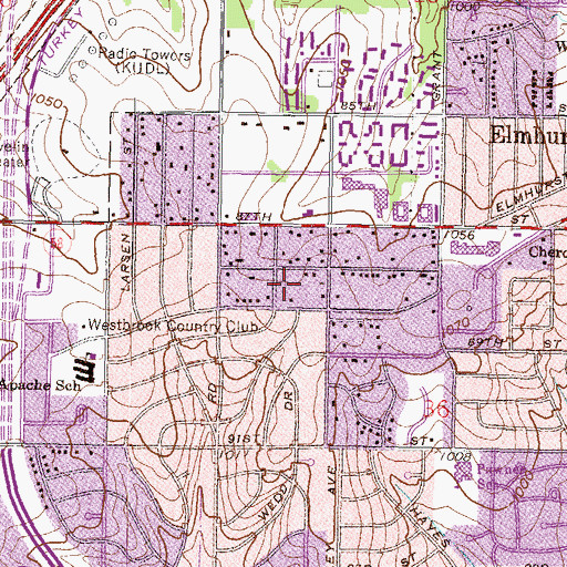Topographic Map of Kansas District of the Wesleyan Church, KS