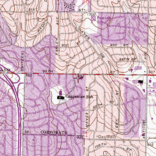 Topographic Map of Knox United Presbyterian Church, KS