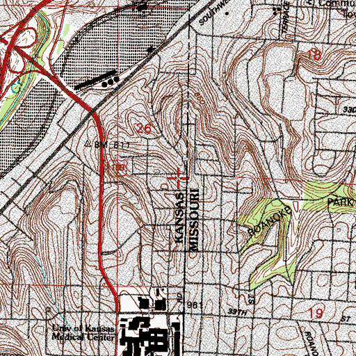 Topographic Map of First Hmong Baptist Church of Kansas City, KS